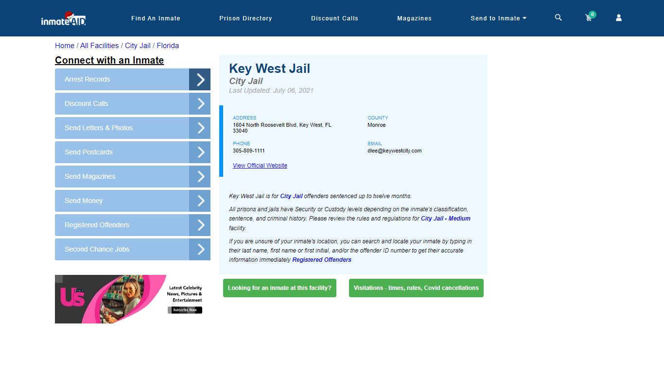 Key West Jail | Inmate Locator